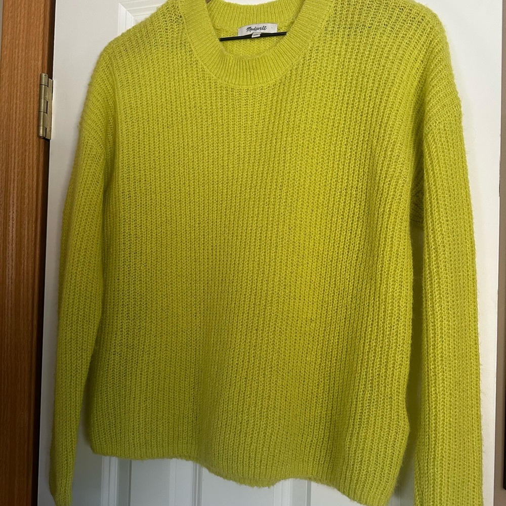 Madewell Yellow/Green Crew Neck Sweater - Picture 3 of 12